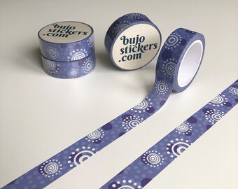 Washi tape • Lavender with white dots and circles • 15 mm x 10 m • bujostickers.com 012