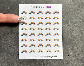 Rainbow stickers. Spectrum icons. For scrapbooking, planning, decorating • bujostickers.com 01