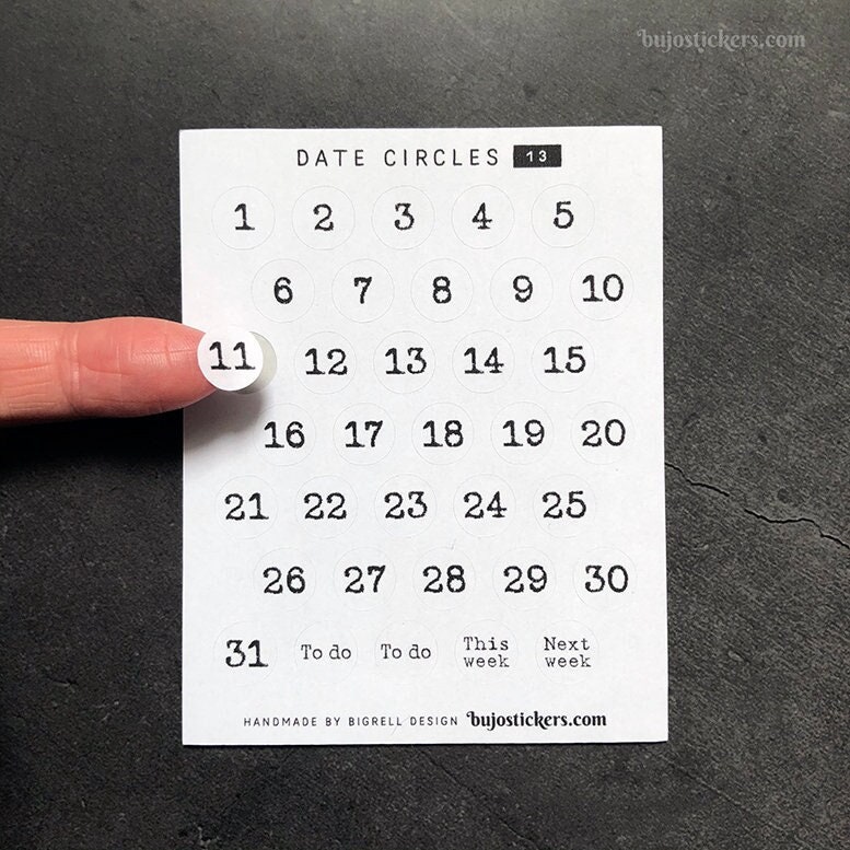 Date Dots 12 Months, Small Number Stickers, Months Stickers for  Planners, Journal stickers for planning, Dreamy Boho Multicolor (Black  Font) : Handmade Products