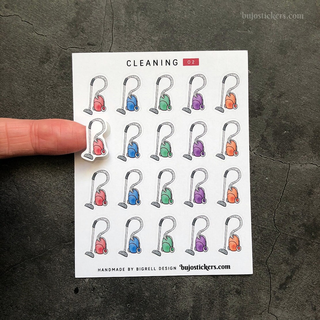 Cleaning 02 • Stickers With Vacuum Cleaner Icons. Household Chores ...