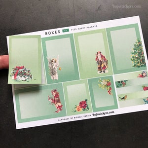 Caixas 11. Natal. Adesivos decorativos para bullet journals, planners, scrapbooking, cartas etc. Serve para Happy Planner. bujostickers.com