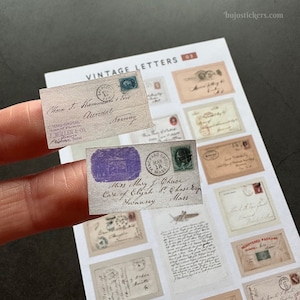 Adesivos de letras vintage. Sem bordas brancas! Para diários de lixo e marcadores, reserva de sucata, artesanato, decoração, etc. bujostickers.com 03