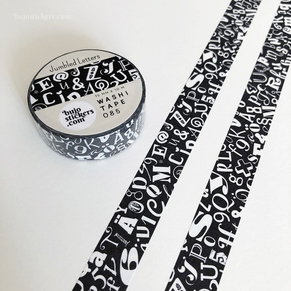 Stickers Black White Washi Tape  Washi Masking Tape Black White