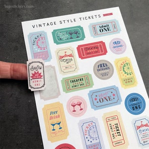 billets de style vintage Volume 1 • Autocollants papier pour cartes, lettres, revues d’art, revues de balles, planificateurs, etc. bujostickers.com