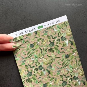 Blattmuster Aufkleberstreifen. 30 Streifen. 5mm. Für Junk- und Bullet Journaling, Scrapbooking, Scrapbooking, Karten basteln. bujostickers.de 05