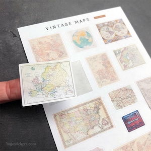 Vintage kaarten Volume 1 • Papieren stickers voor kaarten, brieven, scrapbooking, bujo, bullet journals, planning en meer. bujostickers.com