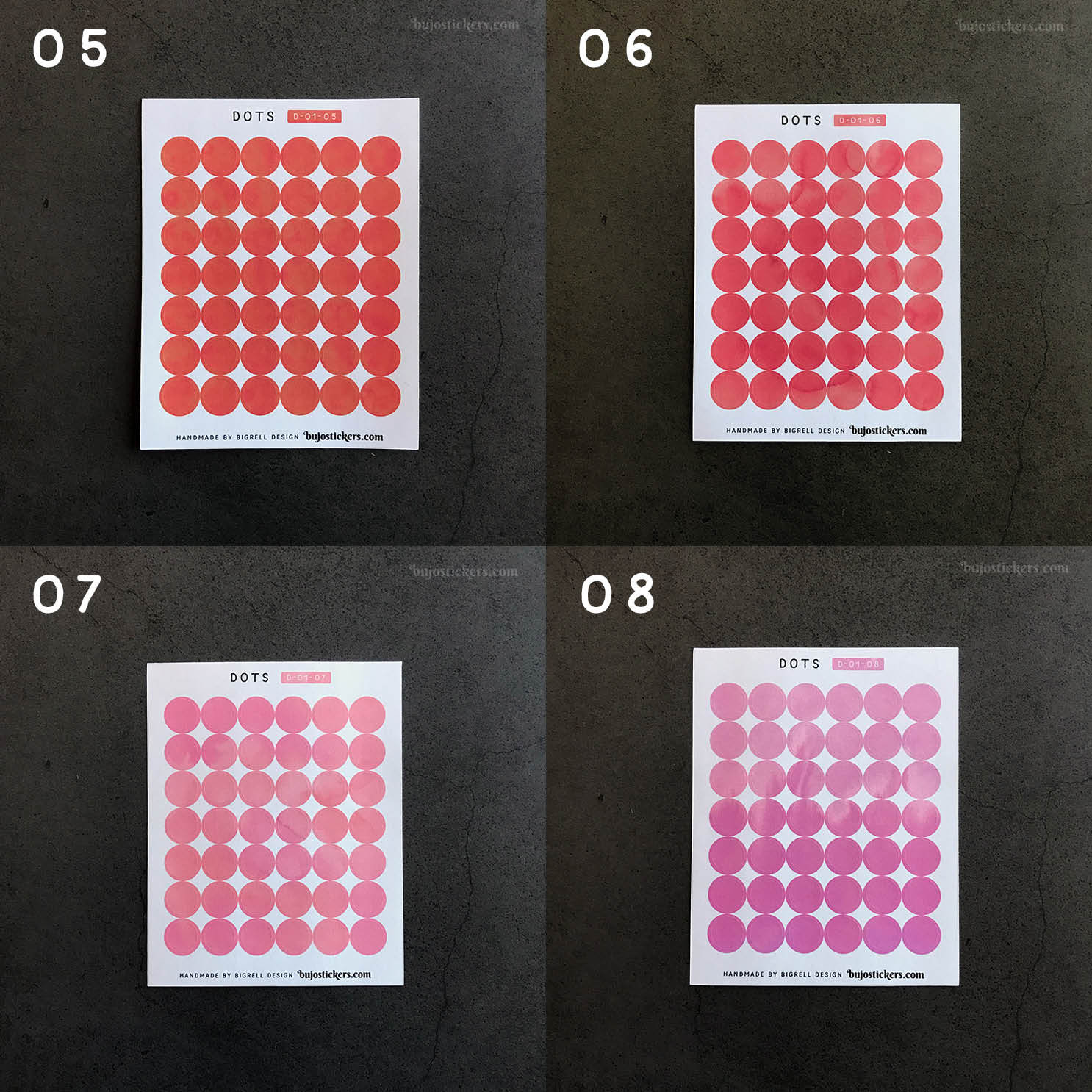 Small Dot Stickers in 20 Watercolor Options for Tracking, Bullet ...