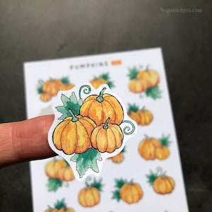 Pumpkins halloween decorative stickers for bujo, planners, scrapbooking, letters etc. Handmade and unique illustrated pumpkin stickers