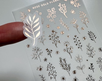 Rose gold florals • Foiled washi stickers • Flowers • Bullet journaling, organizing, decorating, scrap booking, wedding, invitation, gifts