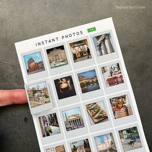 Adesivos de viagem para Roma, estilo de foto instantânea • Viagem à Itália, cidade, passeios turísticos, antigo, Coliseu, café expresso, pizza, destino, férias 18