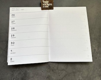 Dated Weekly calendar • B6 size • Traveler's Notebook booklet insert refill • 100+ cover options, 2 paper choices. 6 or 12 months.