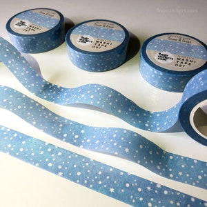 Glitter Washi tape • Vorst en sneeuw, blauwe wintertape, sneeuw, shimmer tape • Decoratieve masking tape 15 mm x 5 m • bujostickers.com 097