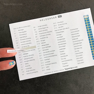 Swedish holiday stickers • Markera årets helgdagar och flaggdagar i din almanacka eller kalender • Svenska helgdagar 01 • bujostickers.com