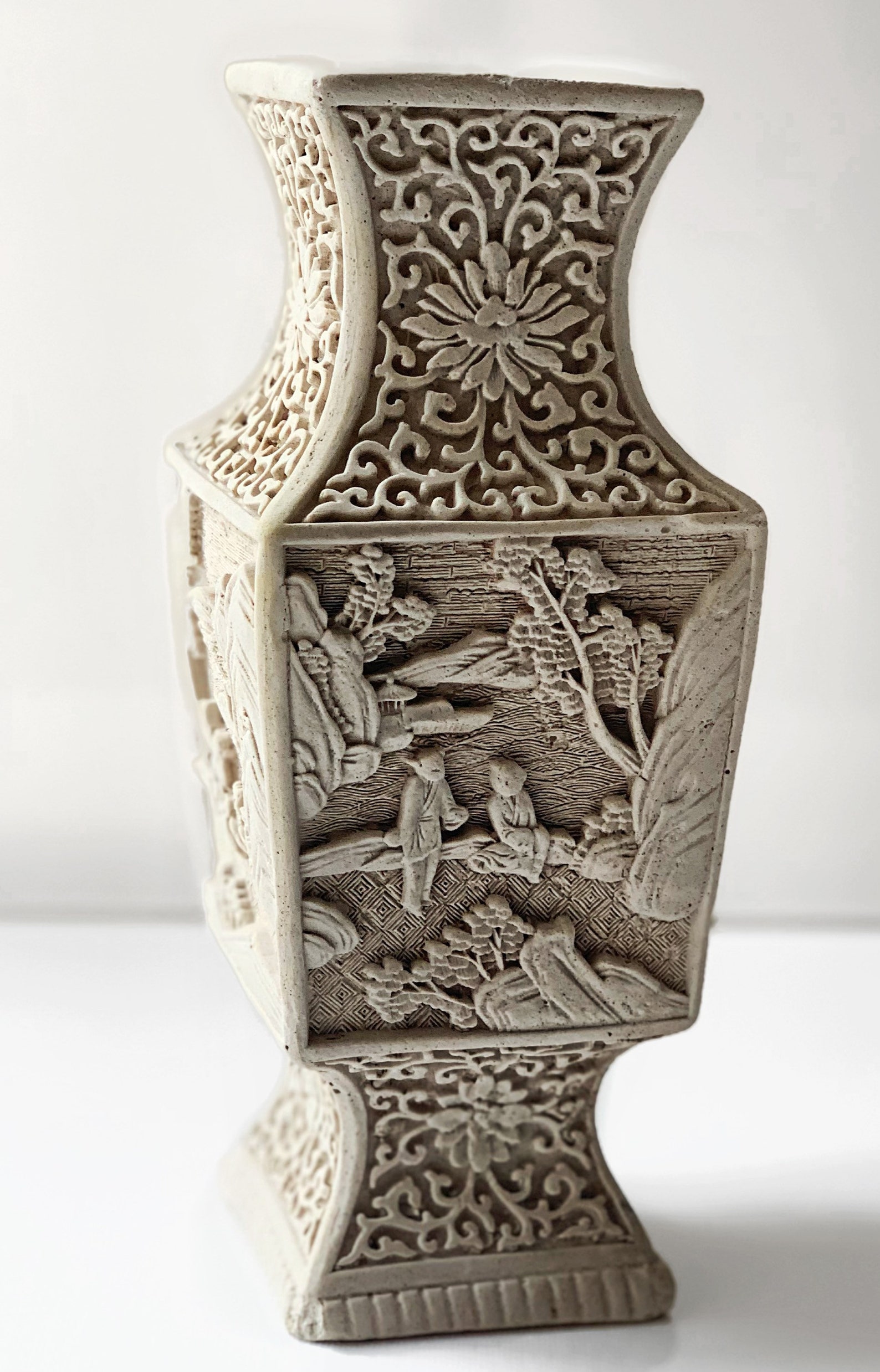 ORIENTAL CARVED soapstone VASE Etsy