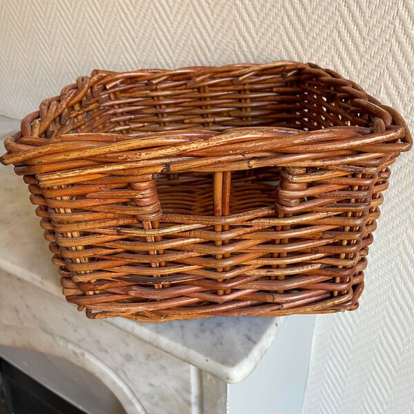 Panier carré osier rangement