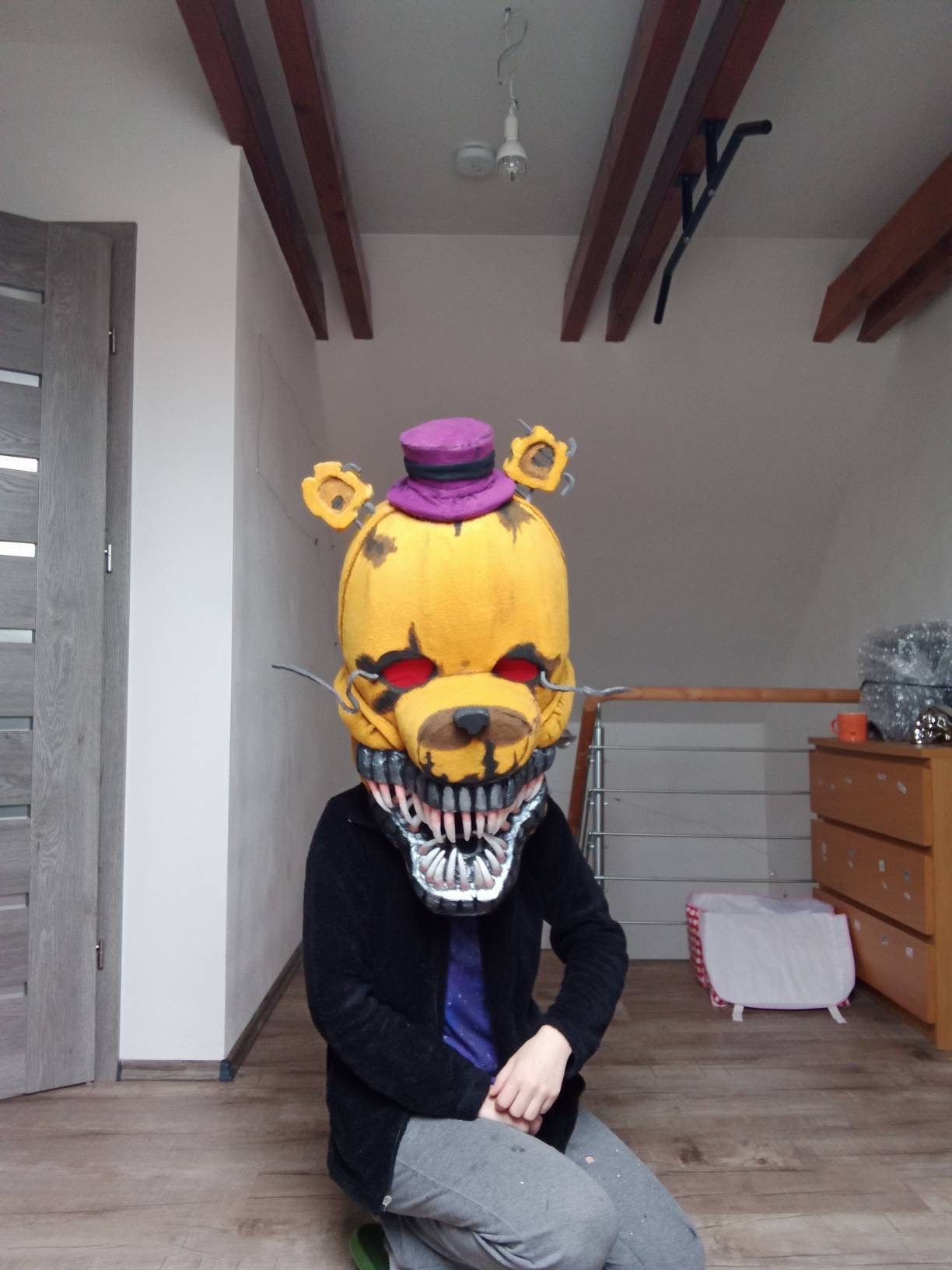 Nightmare Fredbear Cosplay Head 