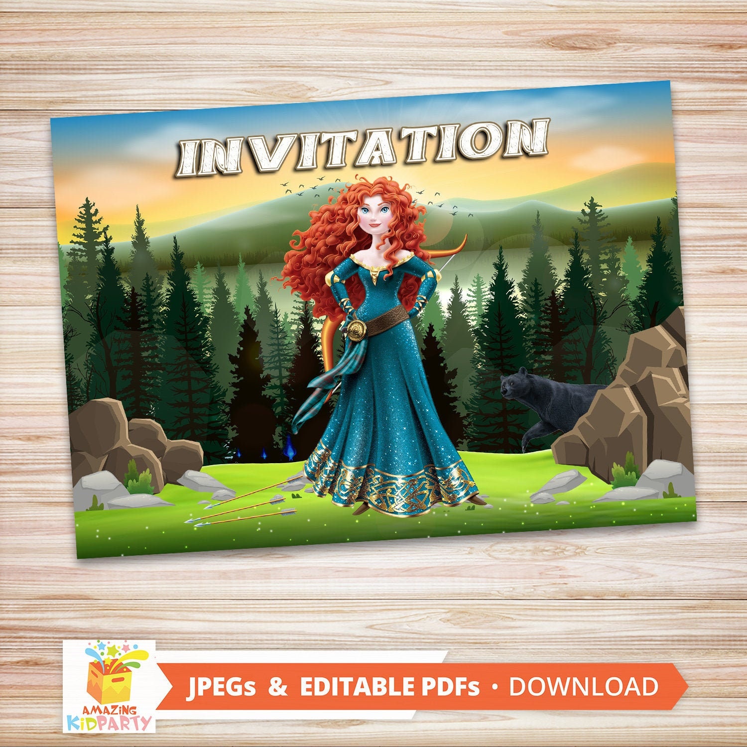 Brave Merida Invitations DIY EDITABLE PDF Brave Invitation Etsy Brave Merida Invitations DIY EDITABLE PDF Brave Invitation Etsy