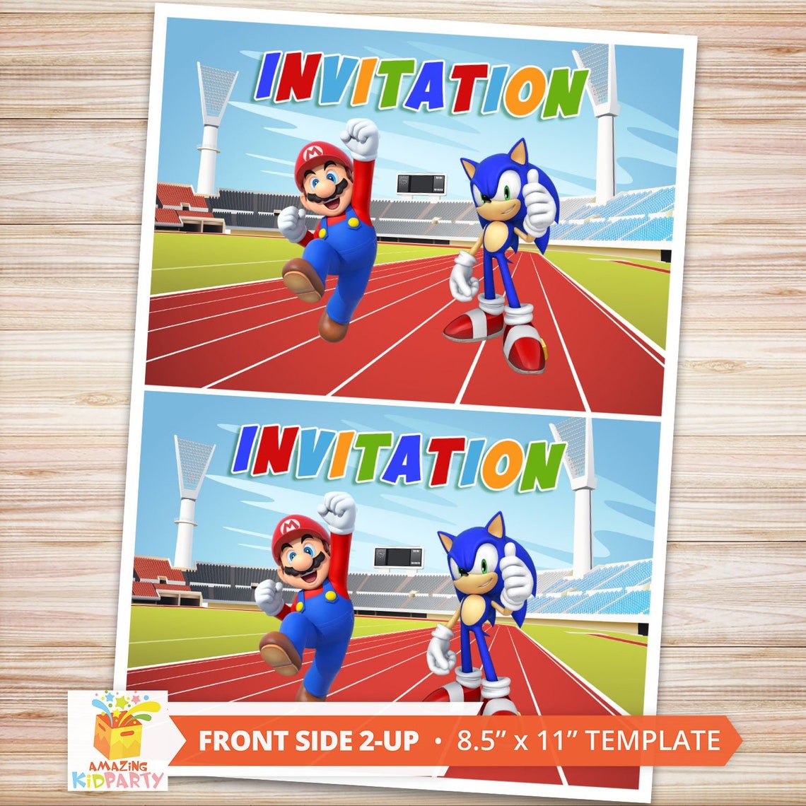 Mario Sonic Invitations DIY EDITABLE PDF Print Shop And Etsy