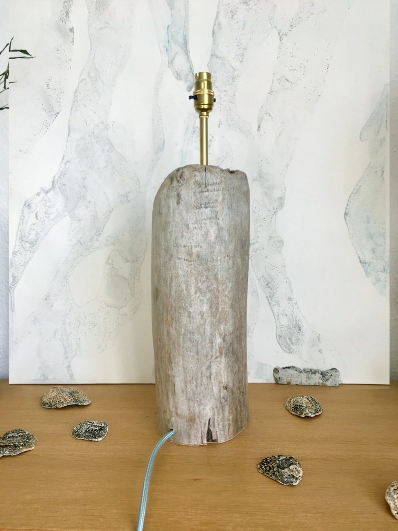 One of a Kind Large 74cm and Heavy Rustic Tasteful Handmade Out of Rare Piece of Driftwood size wise Table Lamp Base image 7