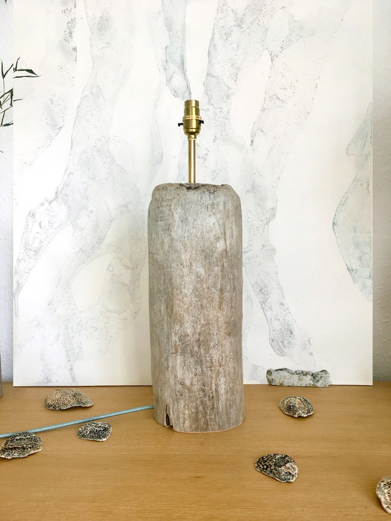 One of a Kind Large 74cm and Heavy Rustic Tasteful Handmade Out of Rare Piece of Driftwood size wise Table Lamp Base image 9