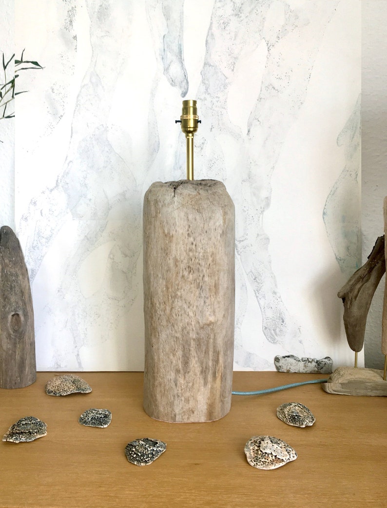 One of a Kind Large 74cm and Heavy Rustic Tasteful Handmade Out of Rare Piece of Driftwood size wise Table Lamp Base image 3