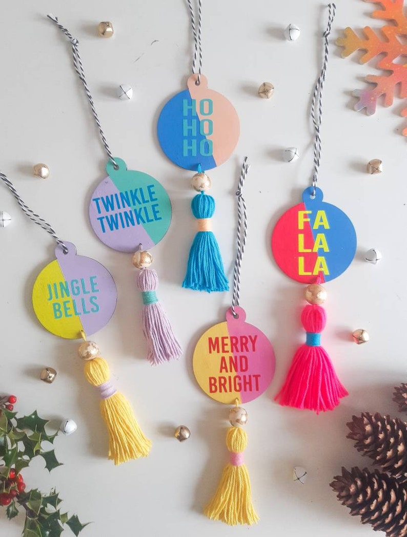 PRE ORDER-Hand painted bauble bright Christmas decoration image 1