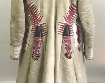 Abrigo Vintage De Piel De Oveja Húngaro