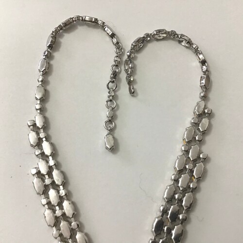 Vintage rhinestone necklace with pendant 60s total length with pendant 29 shops cm