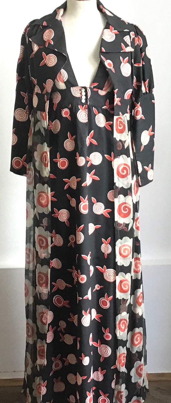 OSSIE Clark Vintage Ossie Clark Dress and Coat With White