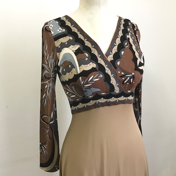 pucci brown dress Iride Print Jersey Lam Dress  PUCCI