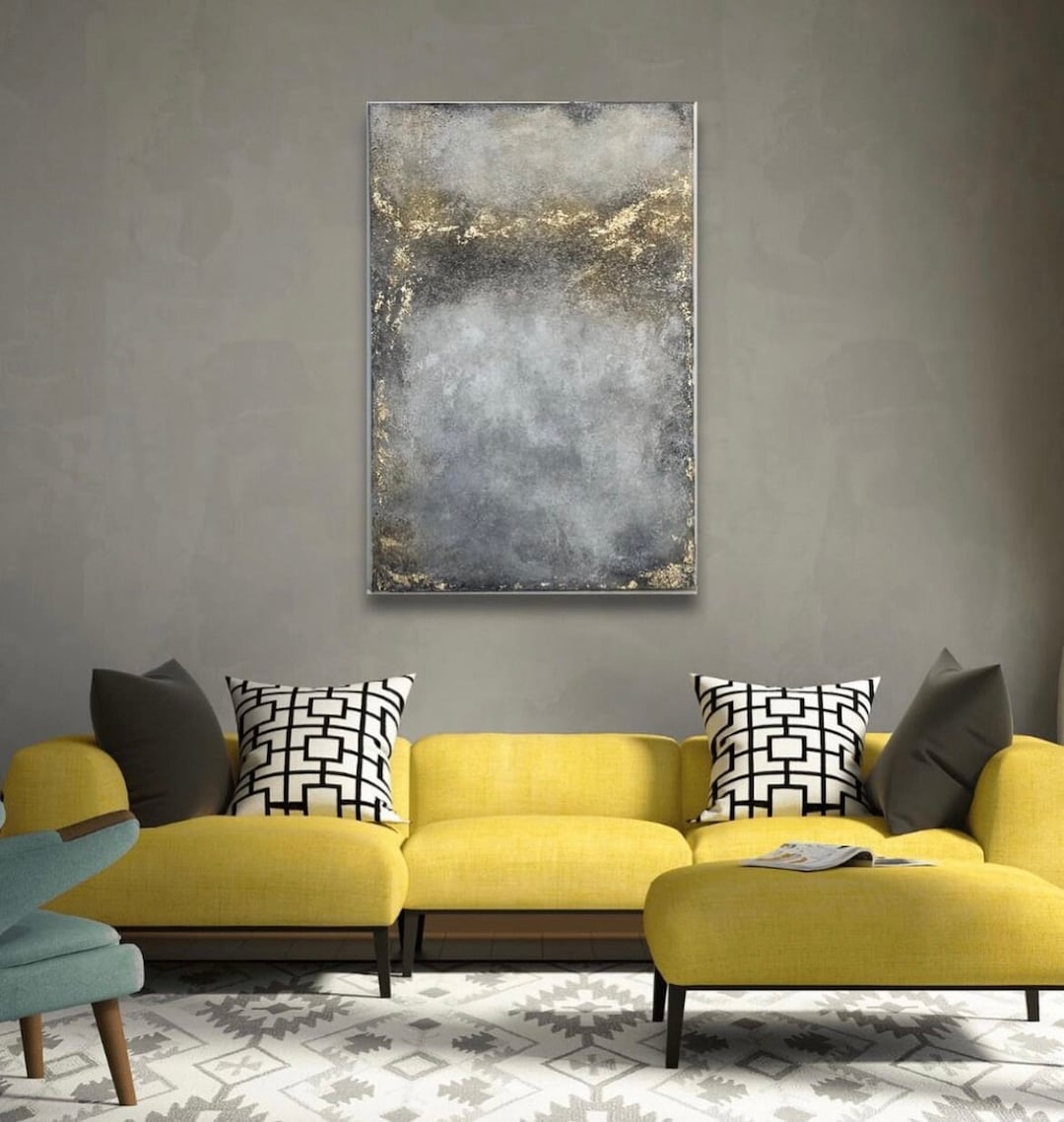 Gold Leaf Abstract Painting on Canvas - Etsy