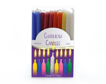 Chanukah Candles, Hanukkah Candles, Candles, Chanukah, 8 Days, Menorah Candles, Festival of Light, Hanukkah, Multi Coloured