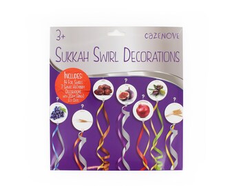 Sukkot Sukkah Swirl Decorations, Shivat Haminim, 21 Pieces