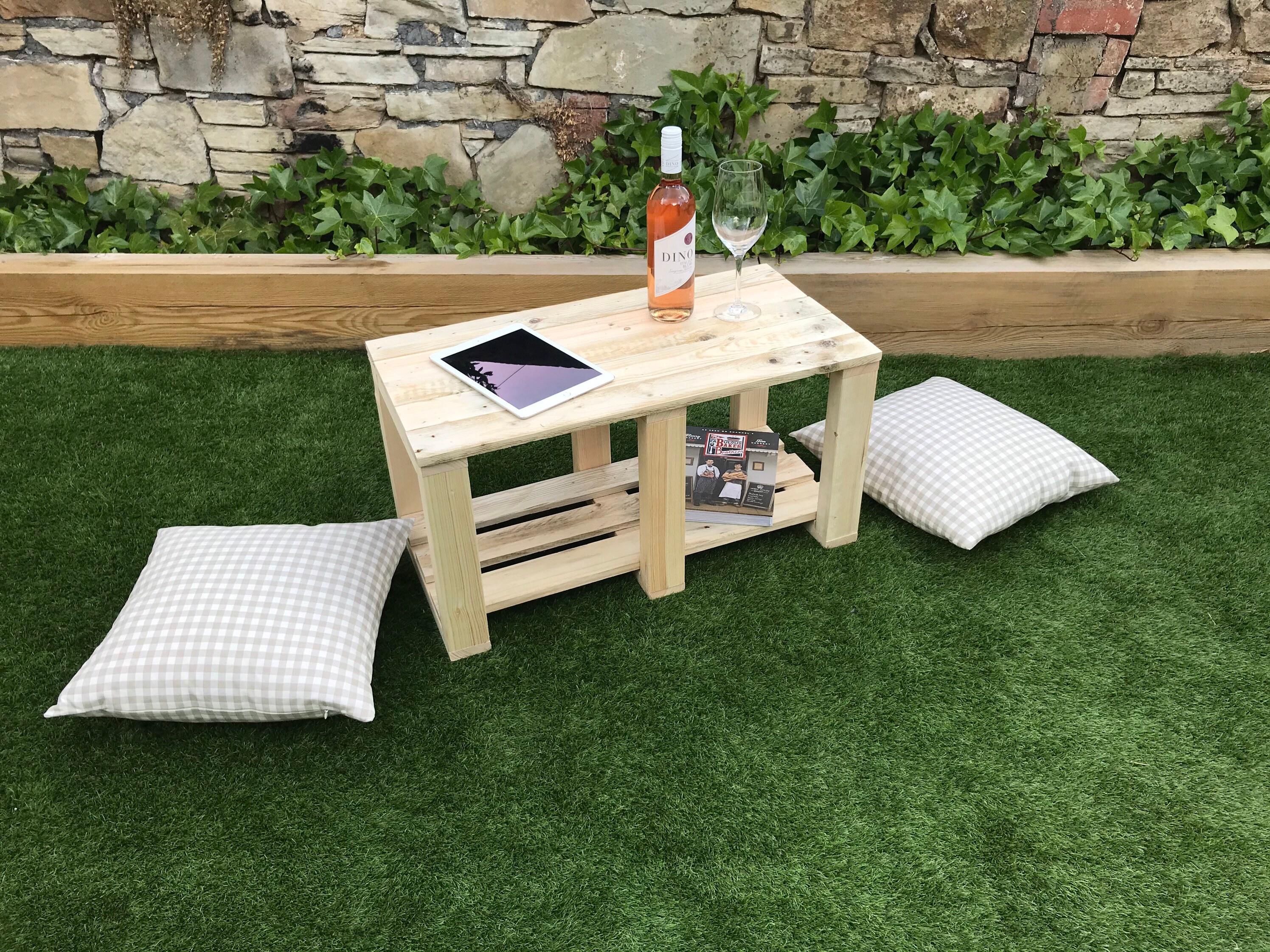 Garden bench side table outdoor table. Reclaimed pallet wood Etsy