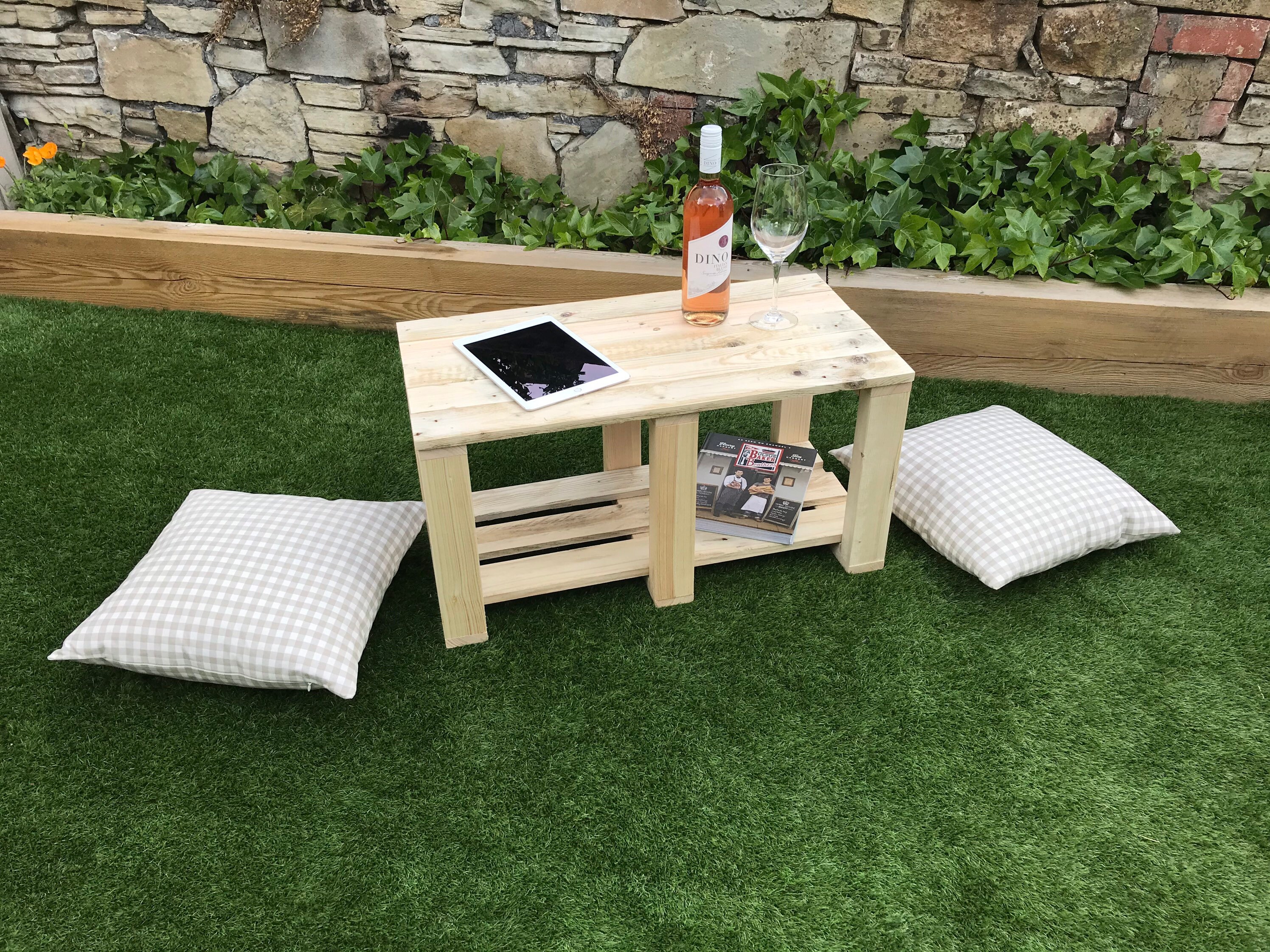 Garden bench side table outdoor table. Reclaimed pallet wood Etsy