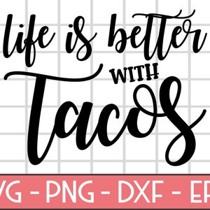 Simpatici tacos in formato SVG, taco dicendo in formato SVG, taco in formato SVG per presina, DXF, PNG, File di taglio Eps, File pronto per la stampa per Silhouette, Cricut