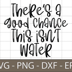 C'è una buona possibilità Questo non è acqua svg, bottiglia d'acqua svg, regalo divertente svg - DXF, PNG, File di taglio Eps, Stampa file pronto per Silhouette, Cricut