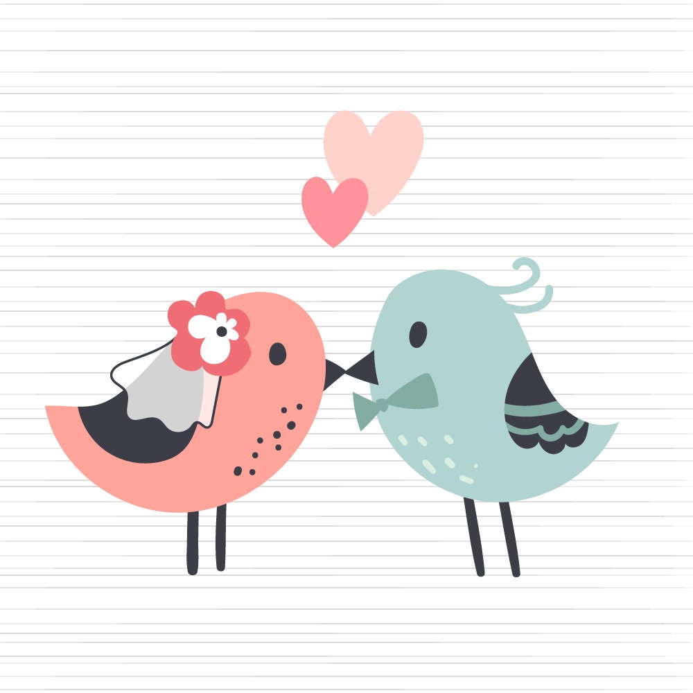 Hochzeit Vögel Clipart kommerzielle Nutzung / Liebe Vögel PNG Etsy