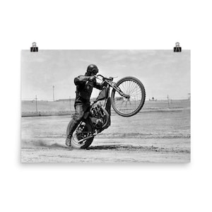 Vintage Photography Motorbike Racing Black And White Photo Museum-quality Print