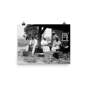 Vintage Photo Of African Americans Workers Early 20th Century Black And White Museum-quality Print
