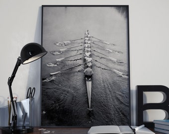 Team Rowing Cambridge 1910 Black And White Photo Museum-quality Print