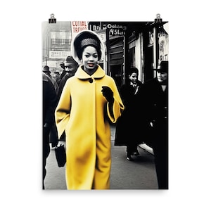 Beautiful Black Woman Harlem 1950s Africa Photo Black And White Museum-quality Print