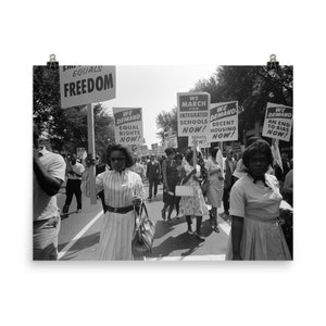 Vintage Photography Civil rights march on Washington, D.C. 1963 Black And White Museum-quality Print