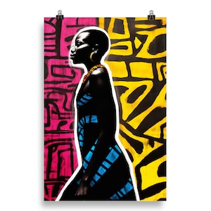 Belle femme africaine Impression de qualité musée d&#39;art africain