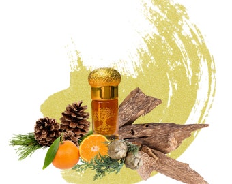 Oud Perfume Oil – Mandarin, Cedarwood, Cypress Scent (1ml Vial)