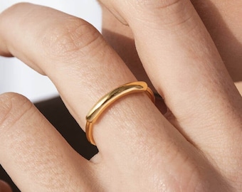 Tiny gold ring, Simple gold ring, Minimalistic jewelry ring, Essential ring, Basic dainty ring, 18k gold plated ring, Gold plated stack ring