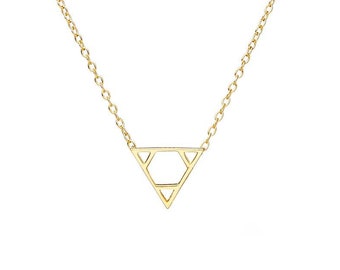Triangle necklace, Boho necklace, Gold triangle necklace, Minimalist necklace, Minimalist jewelry, Small triangle necklace, Dainty Jewelry