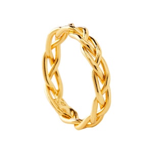 Dainty braid gold ring, Minimalist ring, Jewelry for women, Gold braided ring, Gold twist ring, Stack rings, Dainty sterling silver jewelry