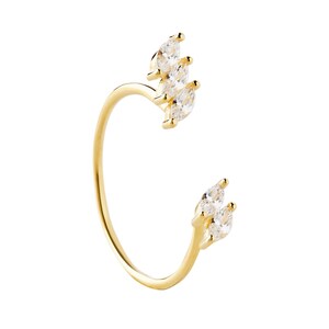 CZ ring yellow gold, Stack rings, Dainty Ring, Rings for women, Delicate CZ silver ring, Dainty minimalist jewelry, Open ring, Shiny ring