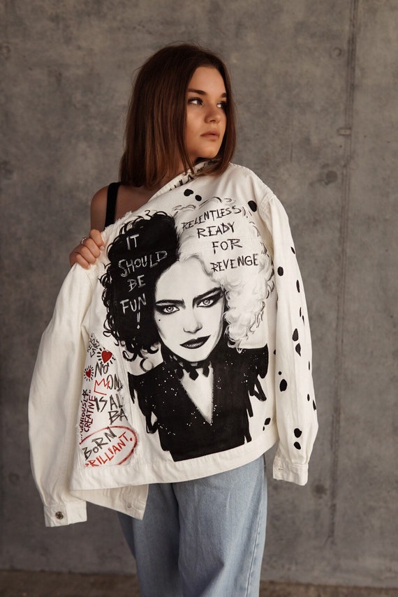 Custom white denim jacket discount